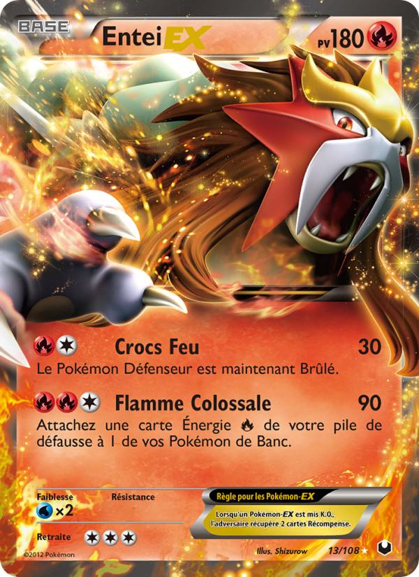 Entei-EX 13 — Explorateurs Obscurs (French Pokémon TCG card)