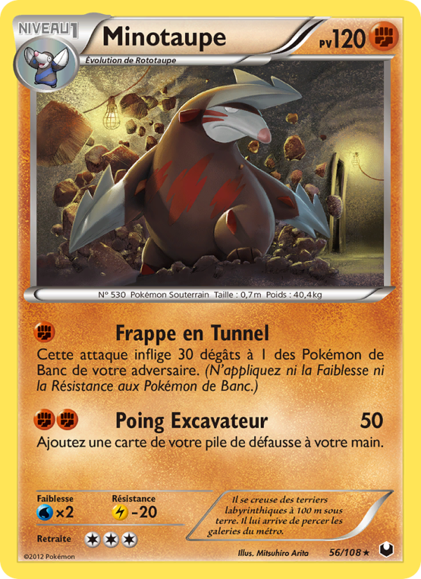 Minotaupe 56 — Explorateurs Obscurs (French Pokémon TCG card)