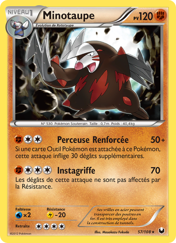 Minotaupe 57 — Explorateurs Obscurs (French Pokémon TCG card)