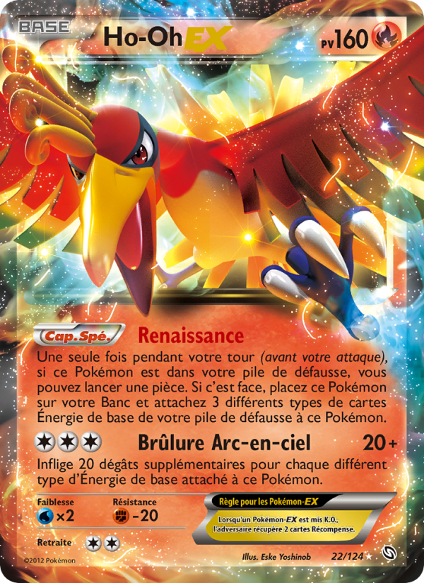 Ho-Oh-EX 22 — Dragons Éxaltés (French Pokémon TCG card)