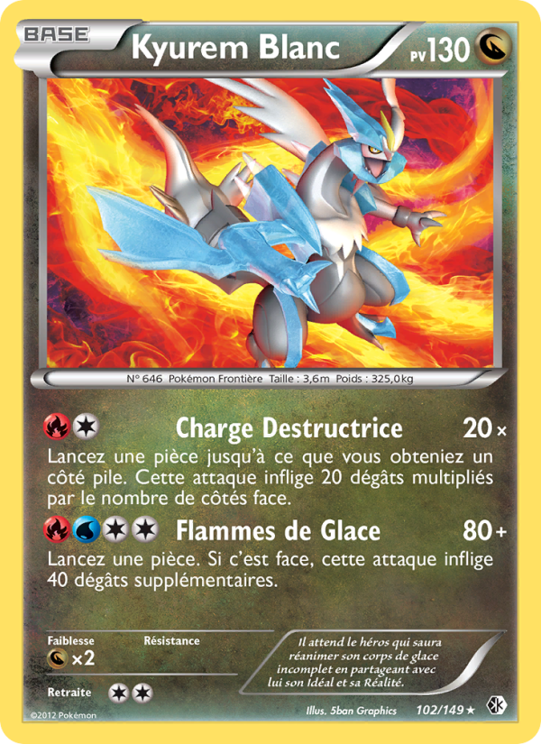 Kyurem Blanc 102 — Frontières Franchies (French Pokémon TCG card)