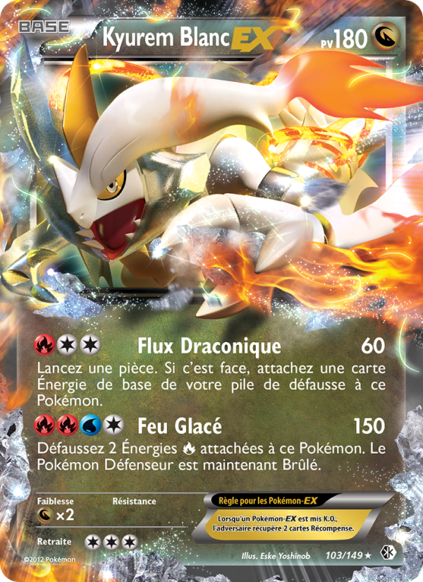 Kyurem Blanc EX 103 — Frontières Franchies (French Pokémon TCG card)
