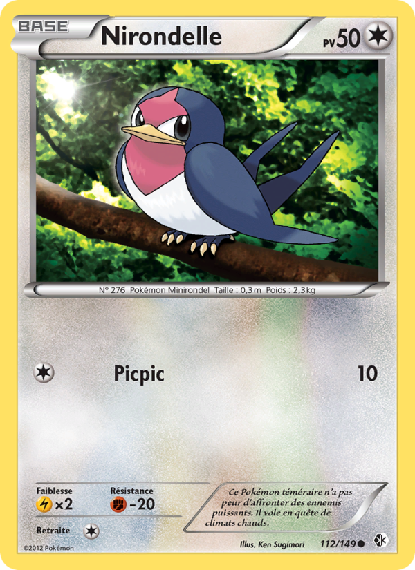 Nirondelle 112 — Frontières Franchies (French Pokémon TCG card)