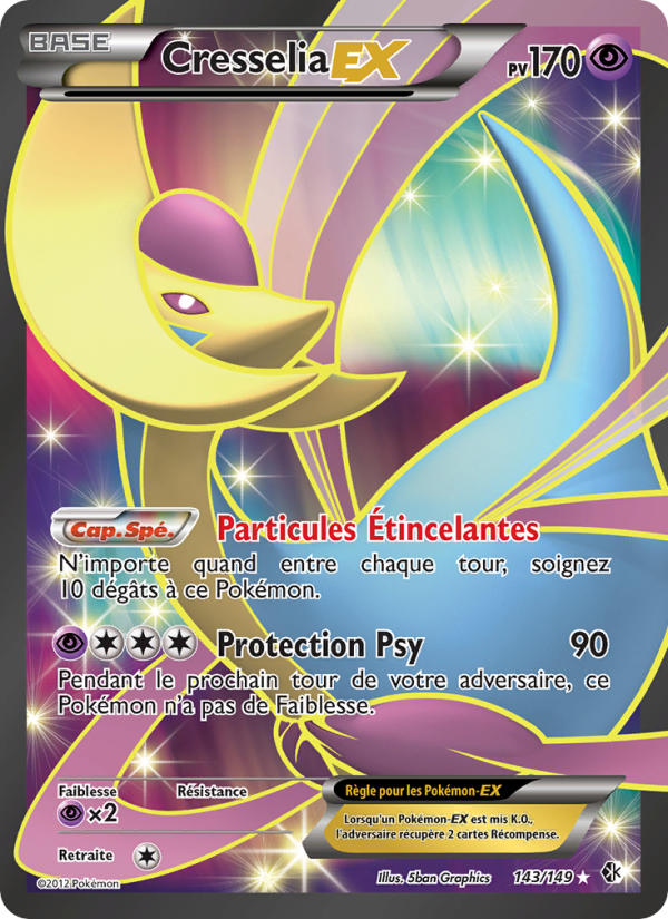 Cresselia-EX 143 — Frontières Franchies (French Pokémon TCG card)