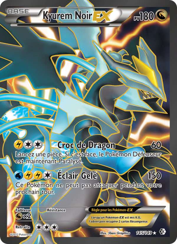 Kyurem Noir-EX 145 — Frontières Franchies (French Pokémon TCG card)