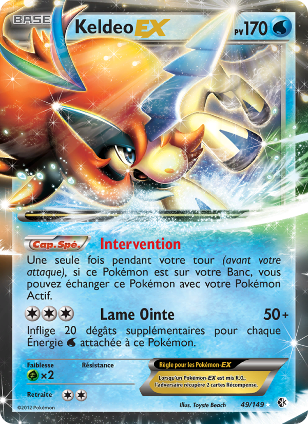 Keldeo EX 49 — Frontières Franchies (French Pokémon TCG card)