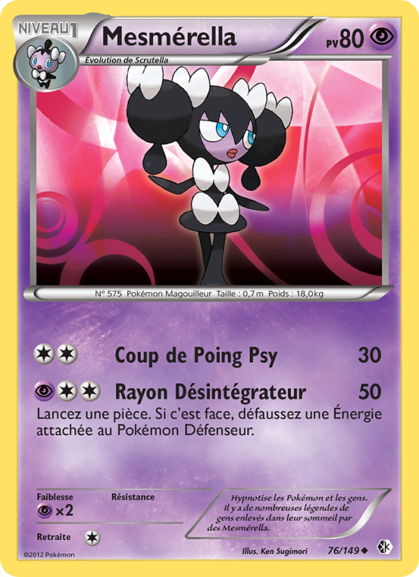 Mesmérella 76 — Frontières Franchies (French Pokémon TCG card)