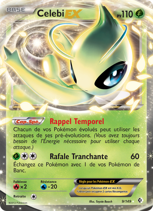 Celebi-EX 9 — Frontières Franchies (French Pokémon TCG card)
