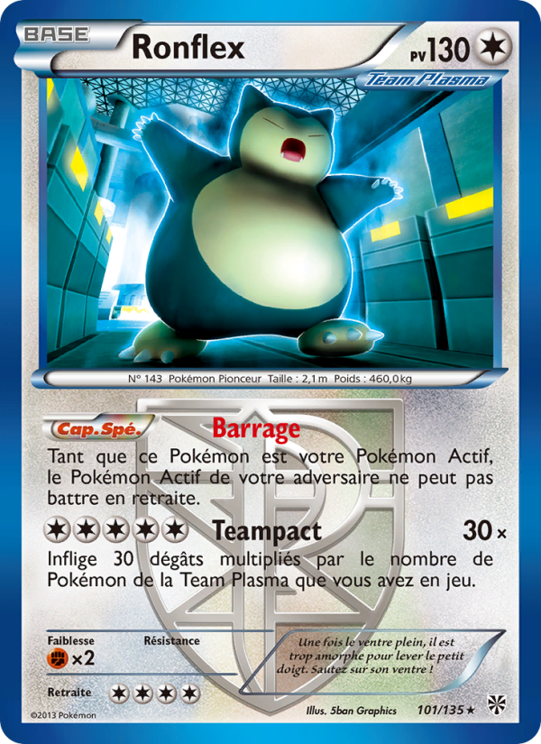 Ronflex 101 — Tempète Plasma (French Pokémon TCG card)