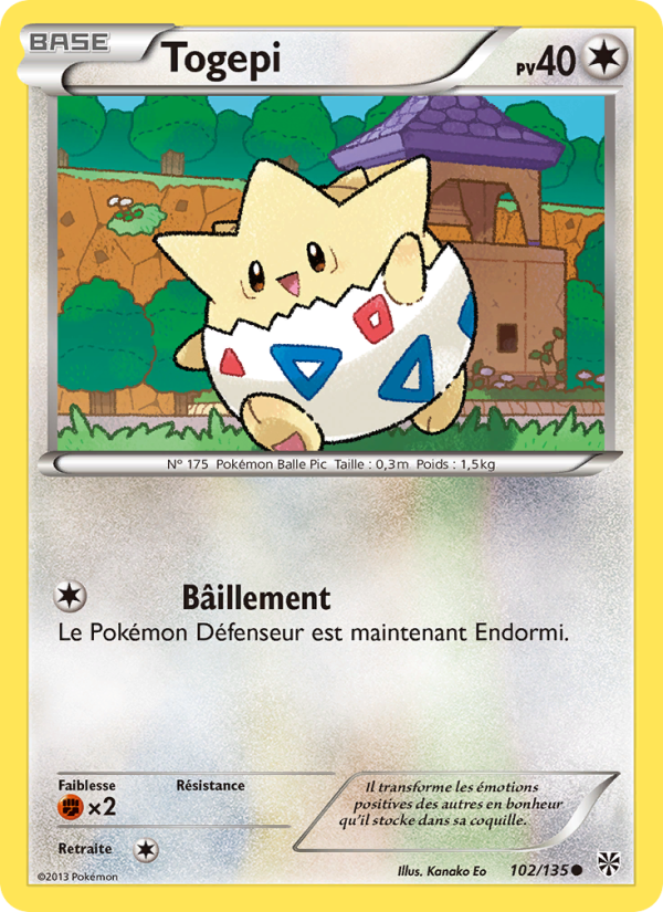 Togepi 102 — Tempète Plasma (French Pokémon TCG card)