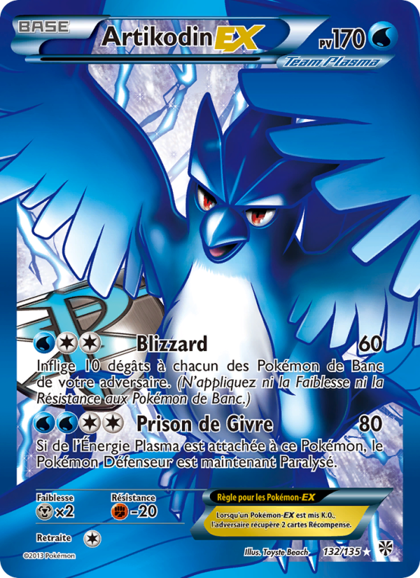 Artikodin-EX 132 — Tempète Plasma (French Pokémon TCG card)