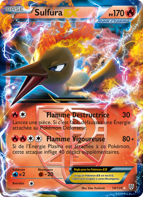Sulfura-EX 14 — Tempète Plasma (French Pokémon TCG card)