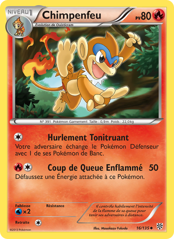 Chimpenfeu 16 — Tempète Plasma (French Pokémon TCG card)