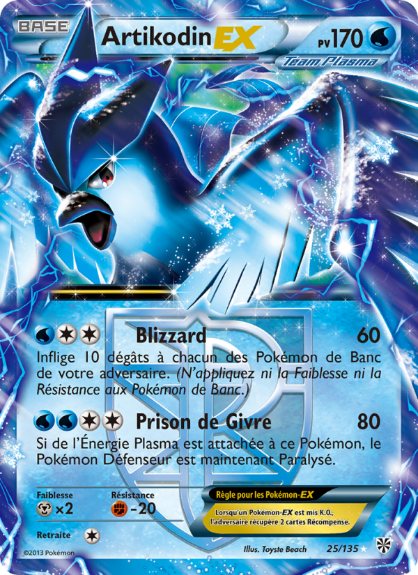 Artikodin-EX 25 — Tempète Plasma (French Pokémon TCG card)