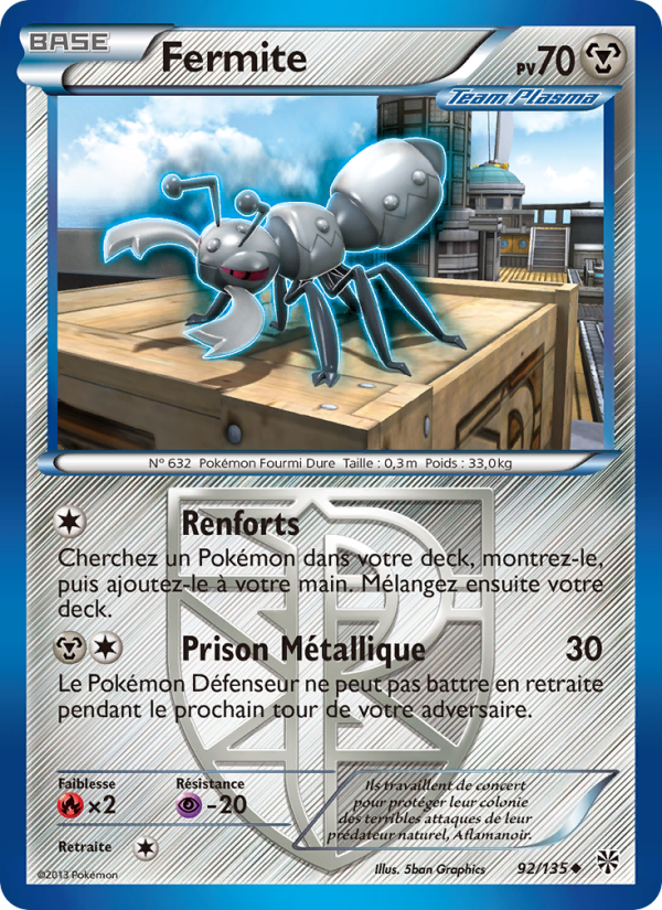 Fermite 92 — Tempète Plasma (French Pokémon TCG card)