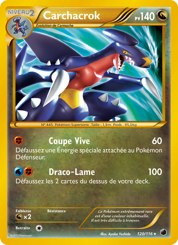 Carchacrok 120 — Glaciation Plasma (French Pokémon TCG card)