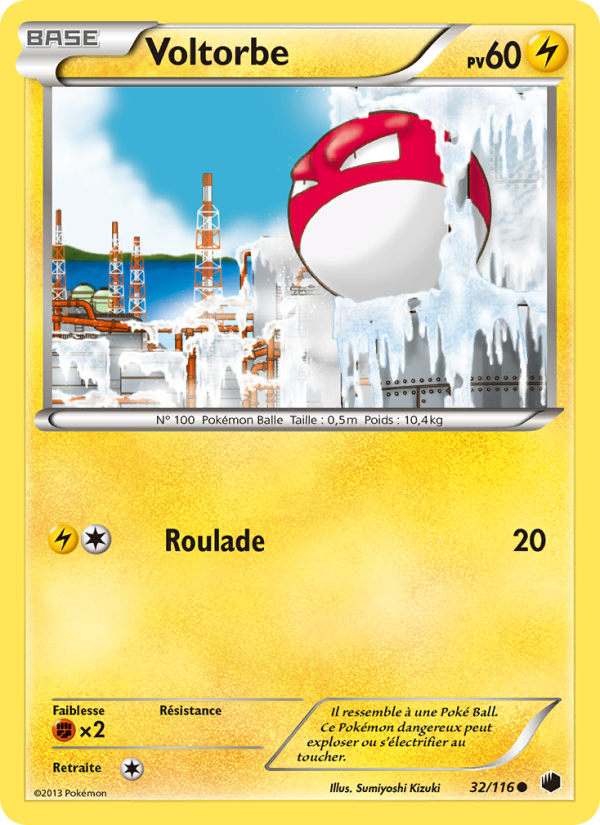 Voltorbe 32 — Glaciation Plasma (French Pokémon TCG card)