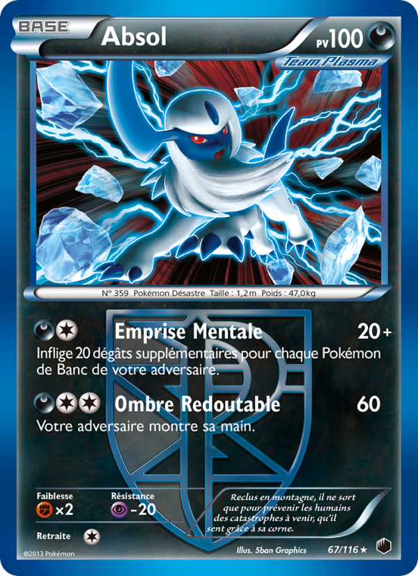 Absol 67 — Glaciation Plasma (French Pokémon TCG card)