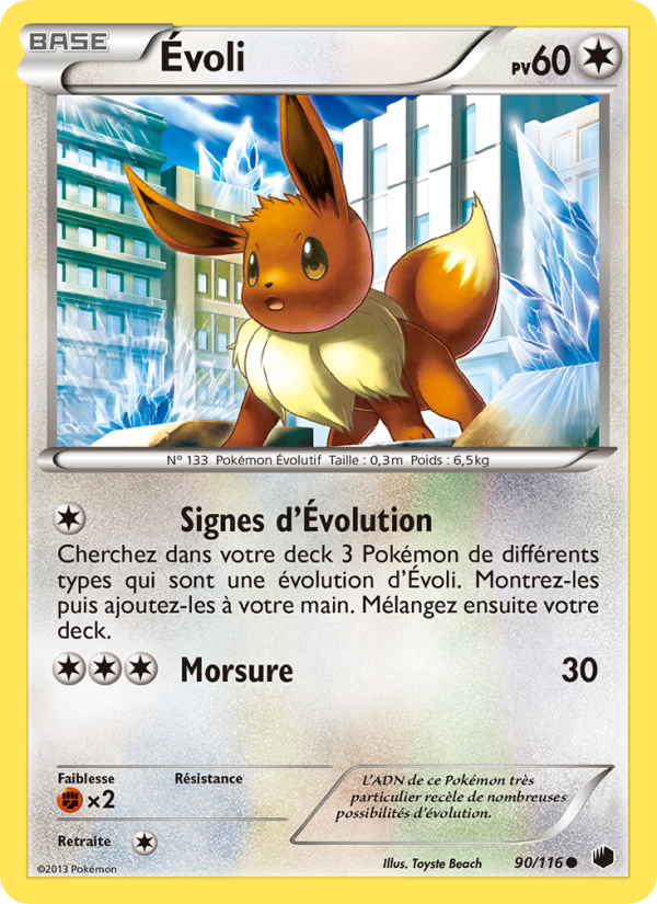 Évoli 90 — Glaciation Plasma (French Pokémon TCG card)