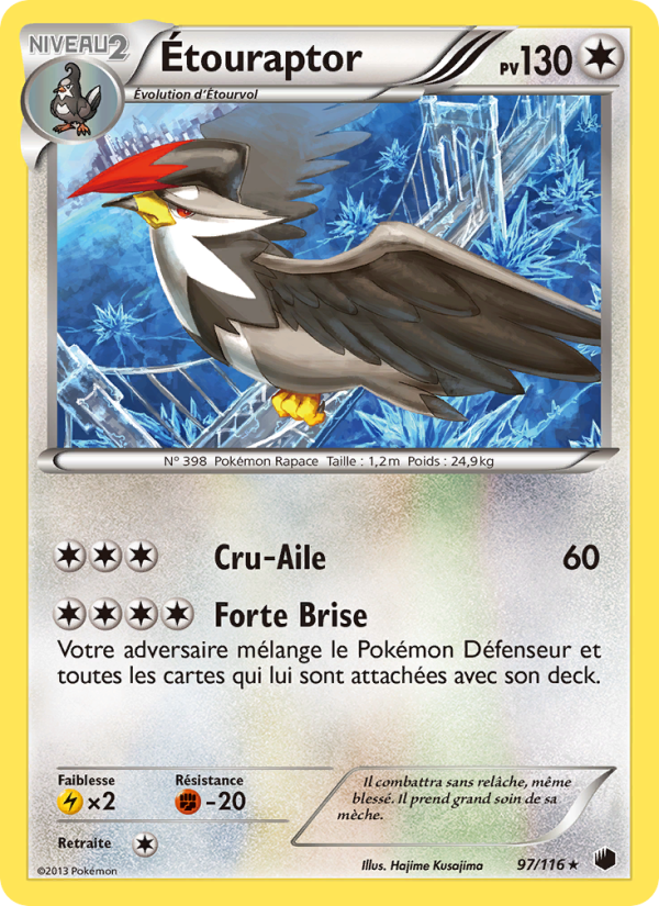 Étouraptor 97 — Glaciation Plasma (French Pokémon TCG card)