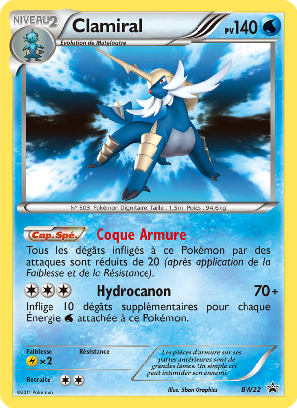 Clamiral BW22 — Promo BW (French Pokémon TCG card)