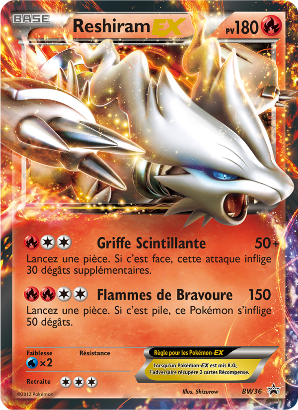Reshiram ex BW36 — Promo BW (French Pokémon TCG card)