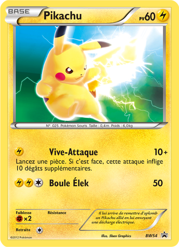 Pikachu BW54 — Promo BW (French Pokémon TCG card)