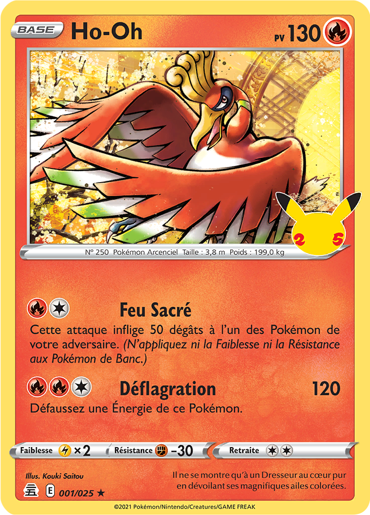 Ho-Oh 01/50 — Celebrations (French Pokémon TCG card)