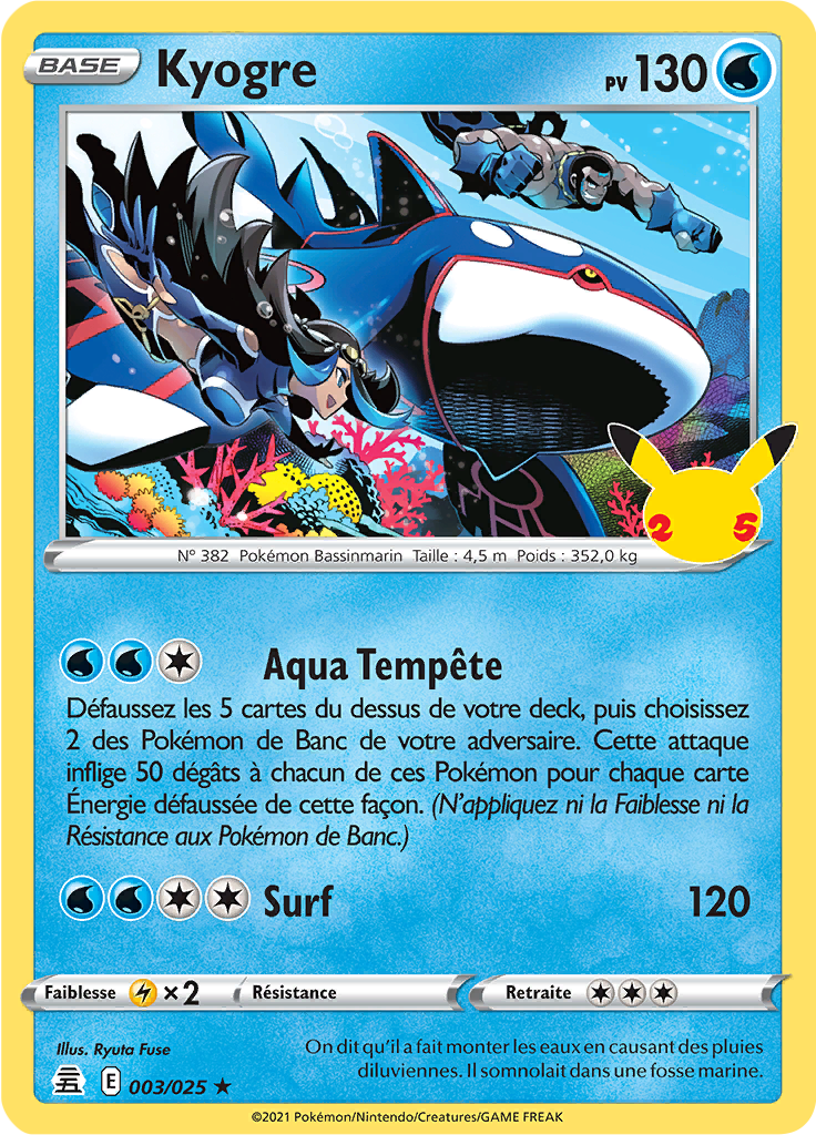 Kyogre 03/50 — Celebrations (French Pokémon TCG card)