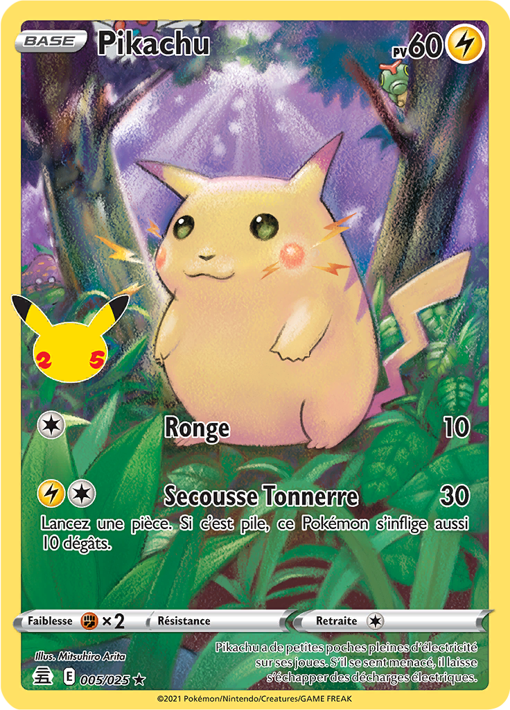 Pikachu 05/50 — Celebrations (French Pokémon TCG card)