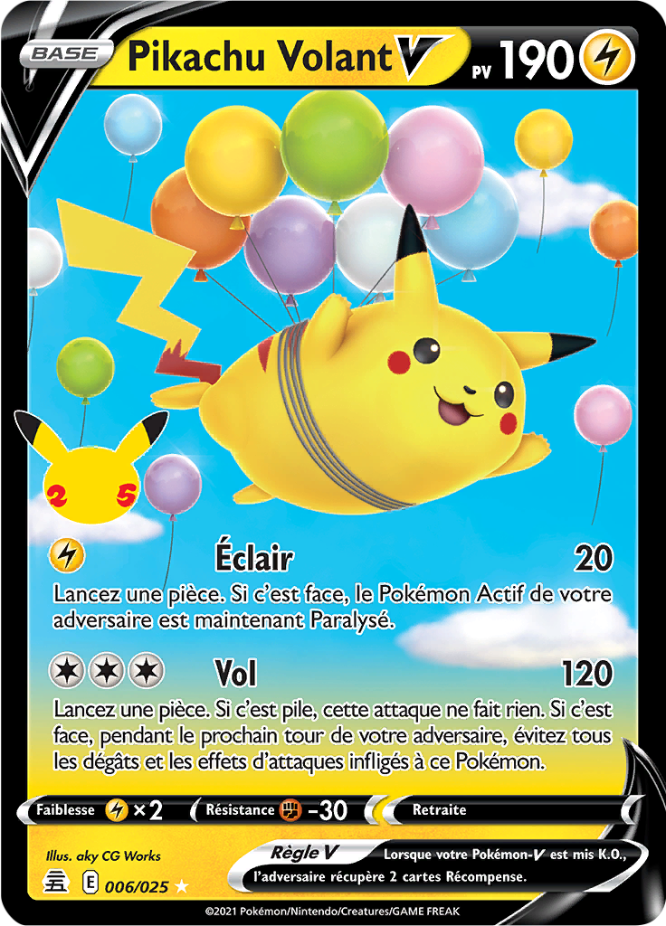 Pikachu Volant V 06/50 — Celebrations (French Pokémon TCG card)