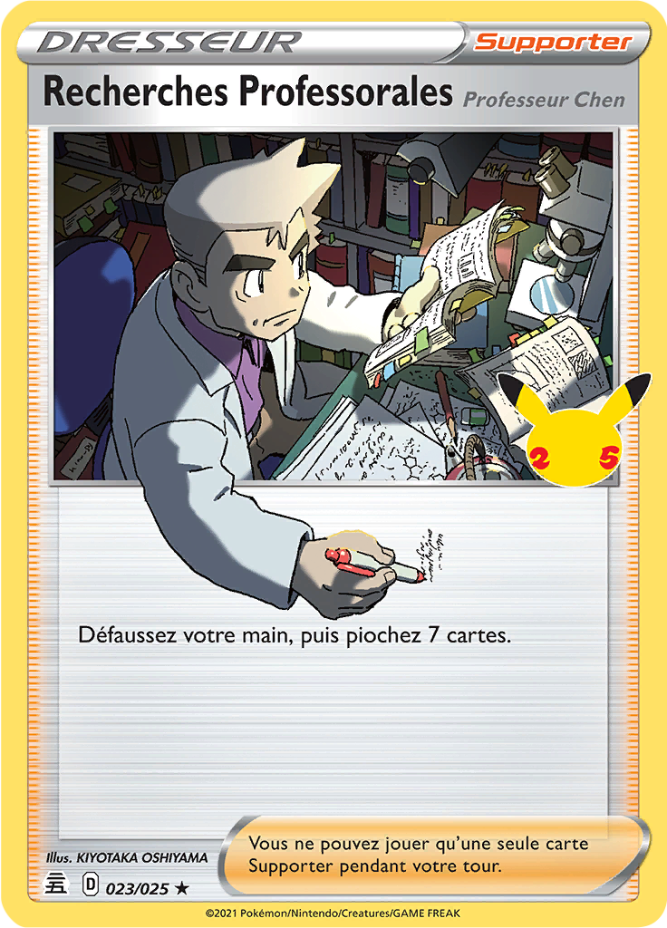 Recherches Professorales 23/50 — Celebrations (French Pokémon TCG card)