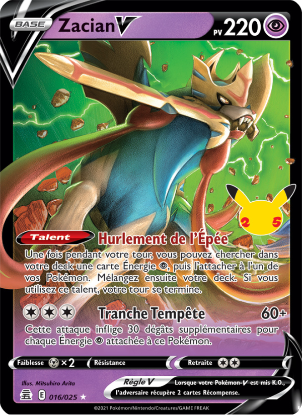 Zacian V 16 — Célébrations (French Pokémon TCG card)