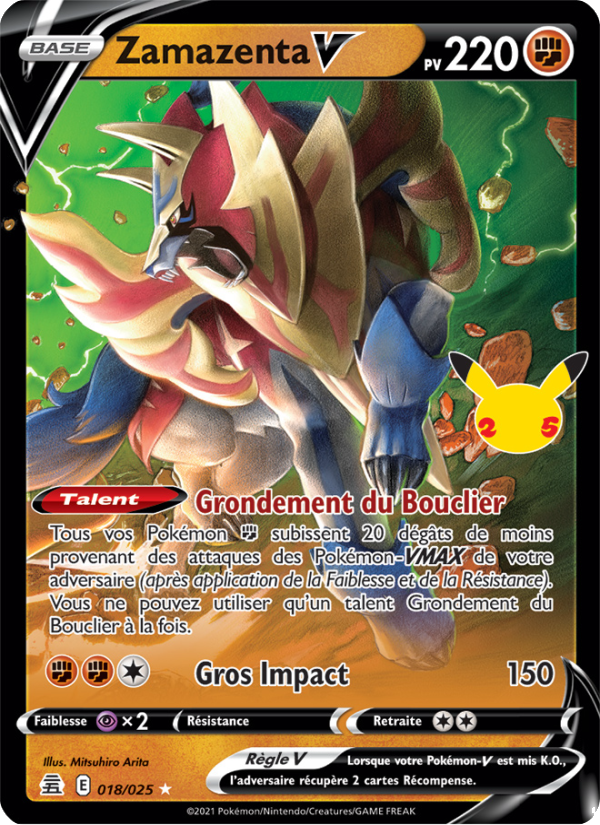Zamazenta V 18 — Célébrations (French Pokémon TCG card)