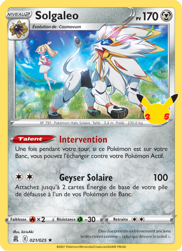 Solgaleo 21 — Célébrations (French Pokémon TCG card)