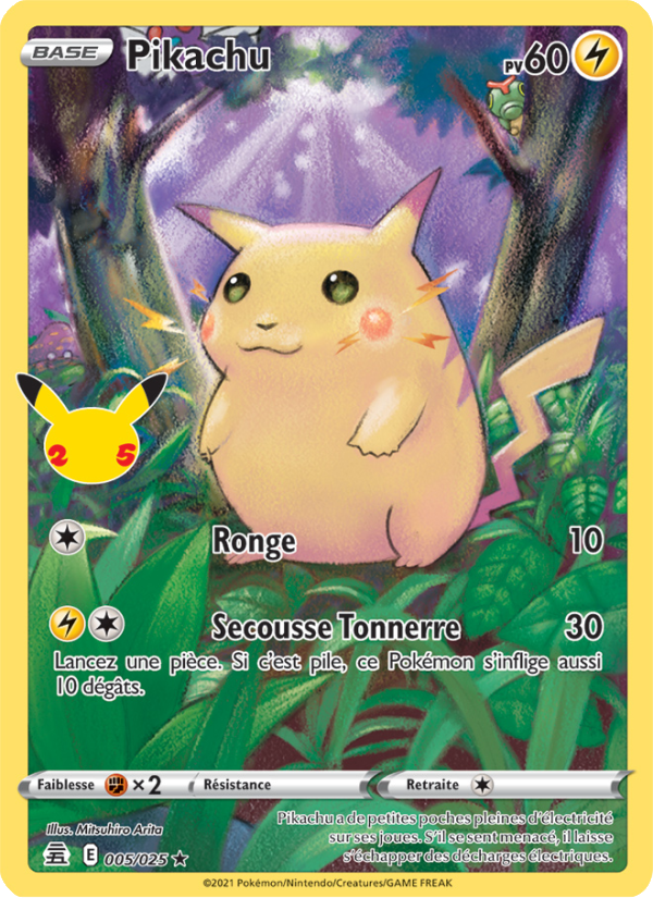 Pikachu 5 — Célébrations (French Pokémon TCG card)