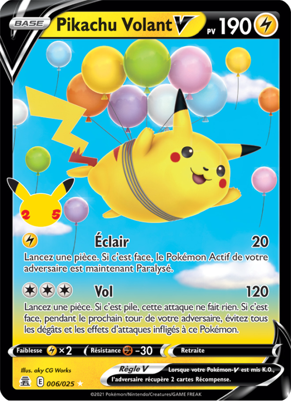 Pikachu Volant V 6 — Célébrations (French Pokémon TCG card)