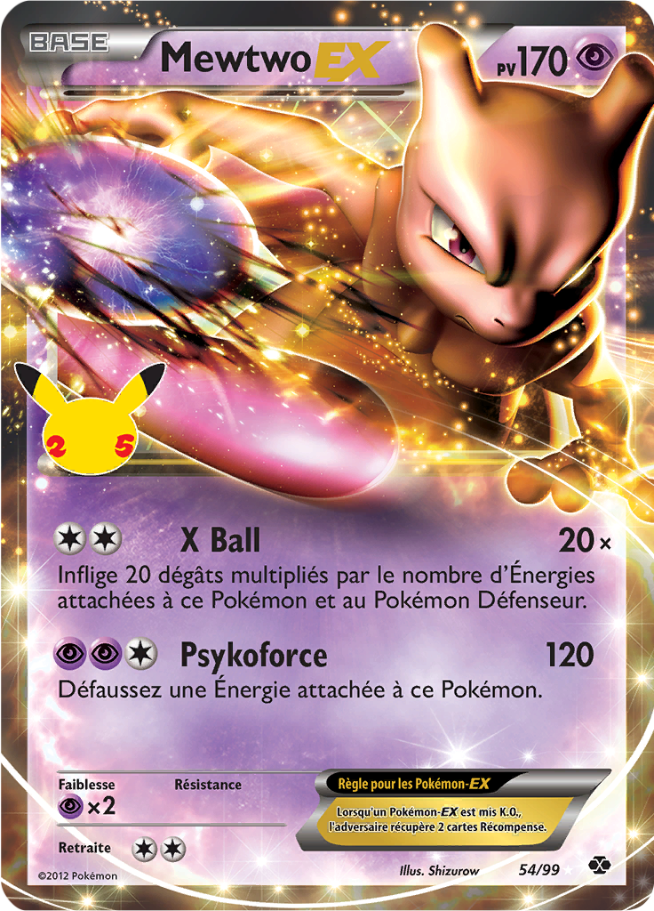 Mewtwo-EX CC22 — Celebrations (French Pokémon TCG card)