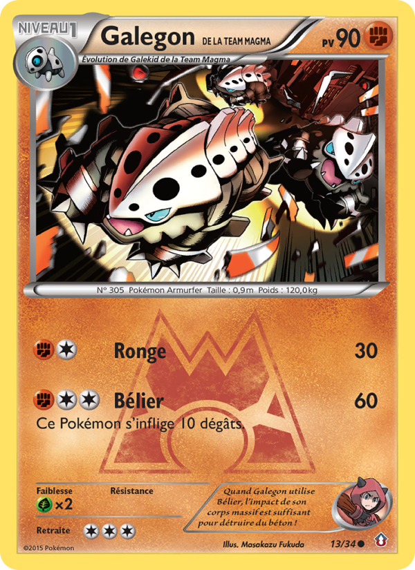 Galegon de la Team Magma 13 — Double Danger (French Pokémon TCG card)