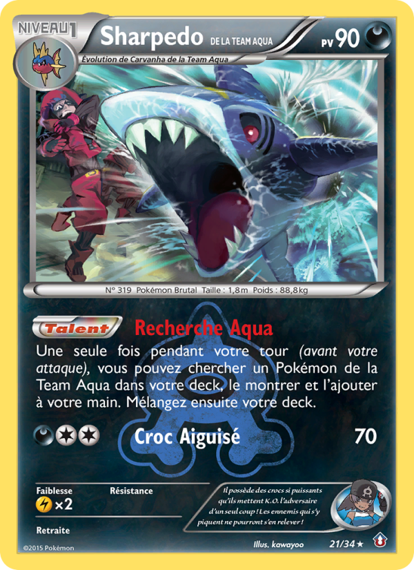 Sharpedo de la Team Aqua 21 — Double Danger (French Pokémon TCG card)