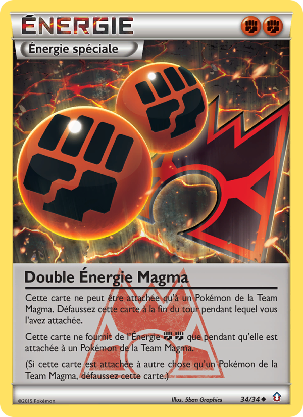 Double Énergie Magma 34 — Double Danger (French Pokémon TCG card)