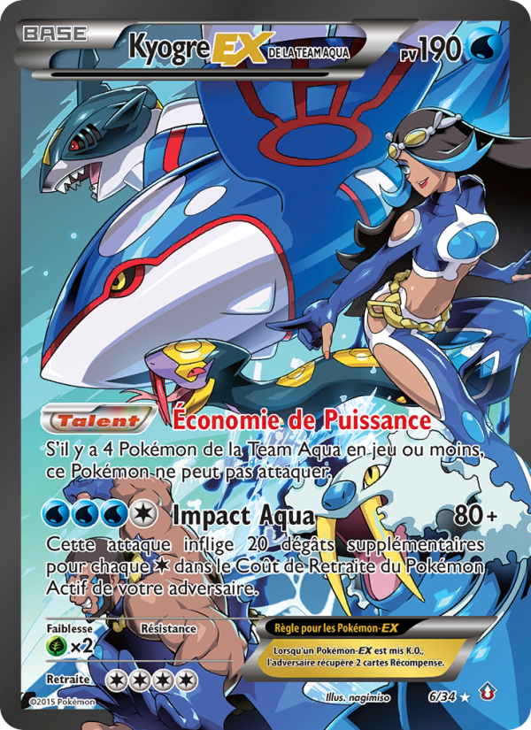 Kyogre-EX de la Team Aqua 6 — Double Danger (French Pokémon TCG card)