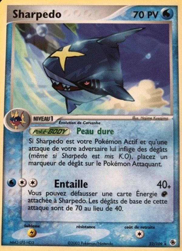 Sharpedo 22 — EX Rubis & Saphir (French Pokémon TCG card)