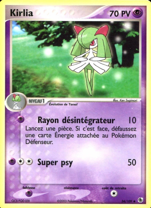 Kirlia 34 — EX Rubis & Saphir (French Pokémon TCG card)