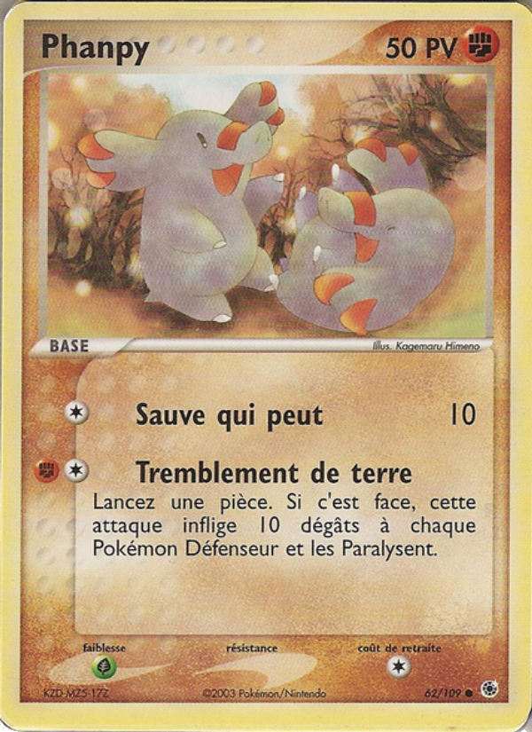 Phanpy 62 — EX Rubis & Saphir (French Pokémon TCG card)