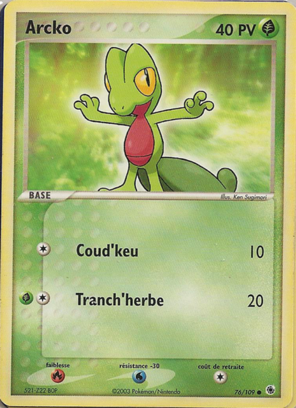 Arcko 76 — EX Rubis & Saphir (French Pokémon TCG card)