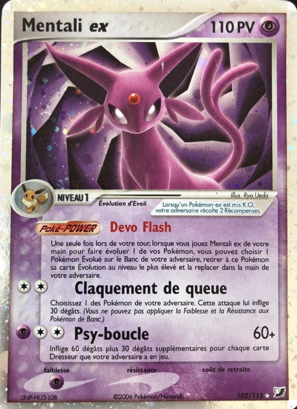 Mentali ex 102 — EX Forces Cachées (French Pokémon TCG card)
