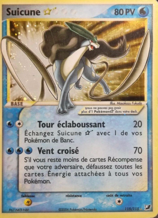 Suicune ☆ 115 — EX Forces Cachées (French Pokémon TCG card)