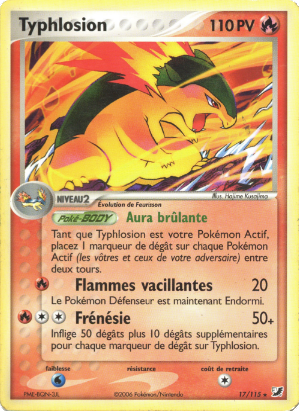Typhlosion 17 — EX Forces Cachées (French Pokémon TCG card)