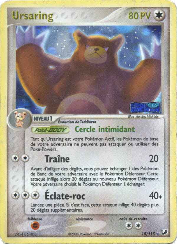 Ursaring 18 — EX Forces Cachées (French Pokémon TCG card)